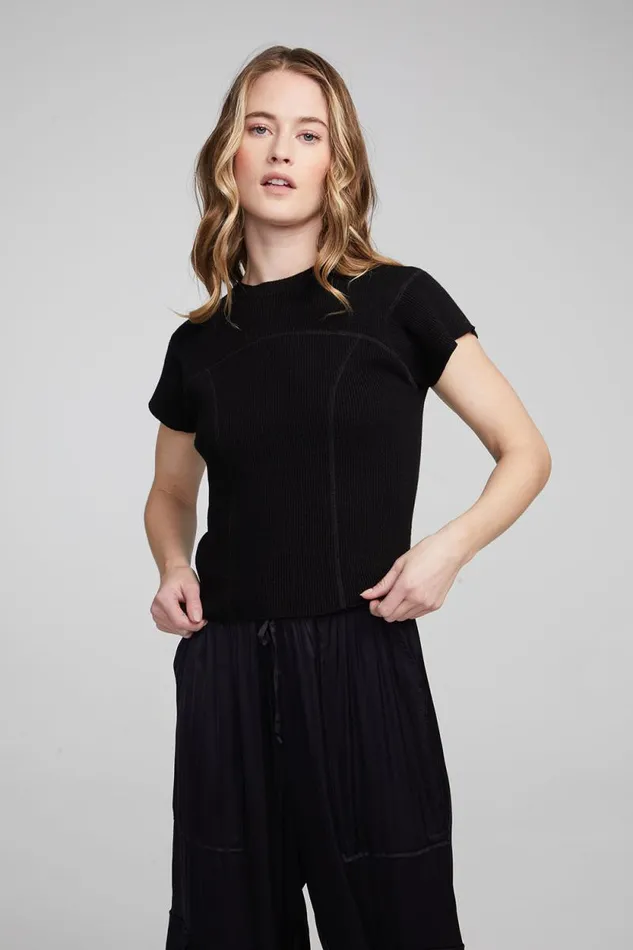 Womens Chaser Brand Tops Nahal Shadow Black Tee