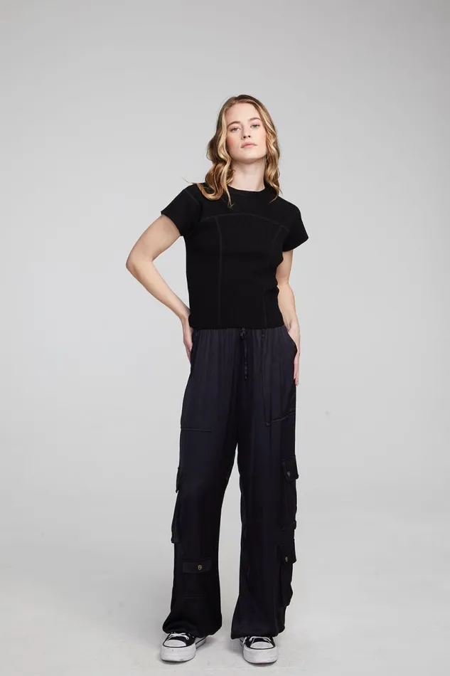 Womens Chaser Brand Tops Nahal Shadow Black Tee