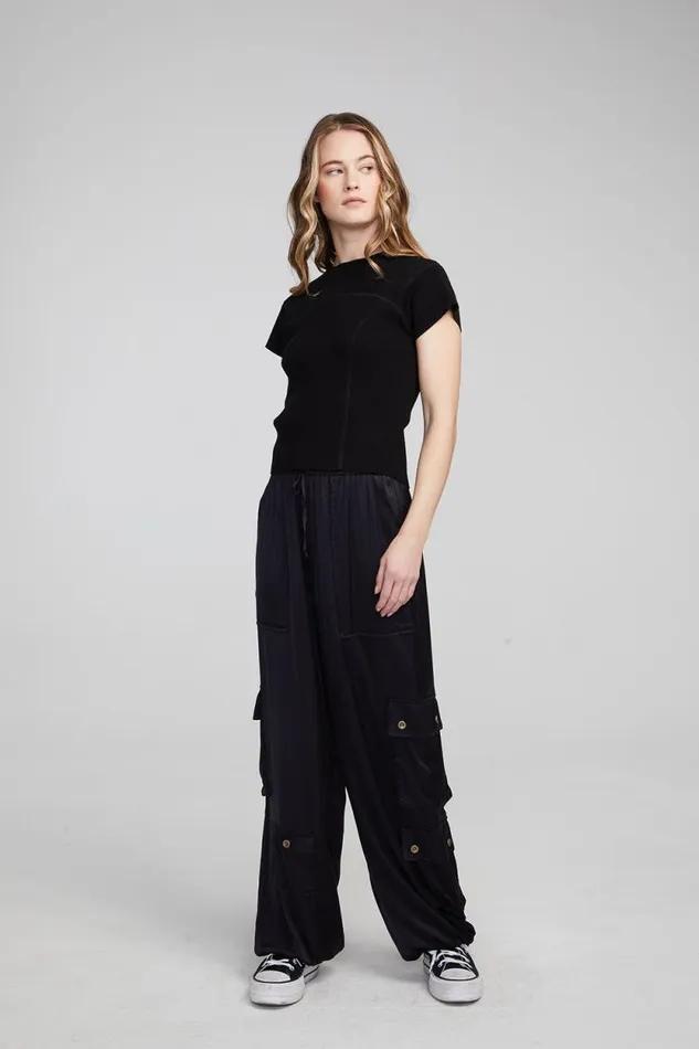 Womens Chaser Brand Tops Nahal Shadow Black Tee