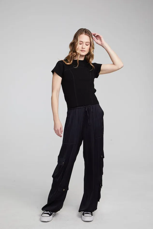 Womens Chaser Brand Tops Nahal Shadow Black Tee