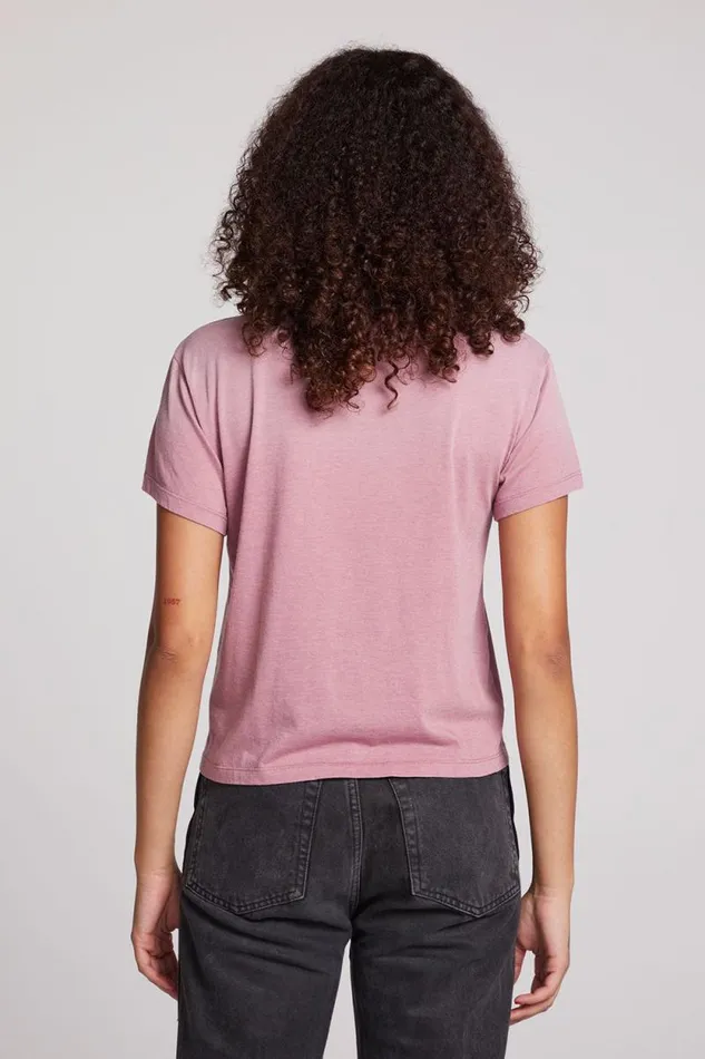 Womens Chaser Brand Tops New York Dolls Script Logo Crewneck Tee