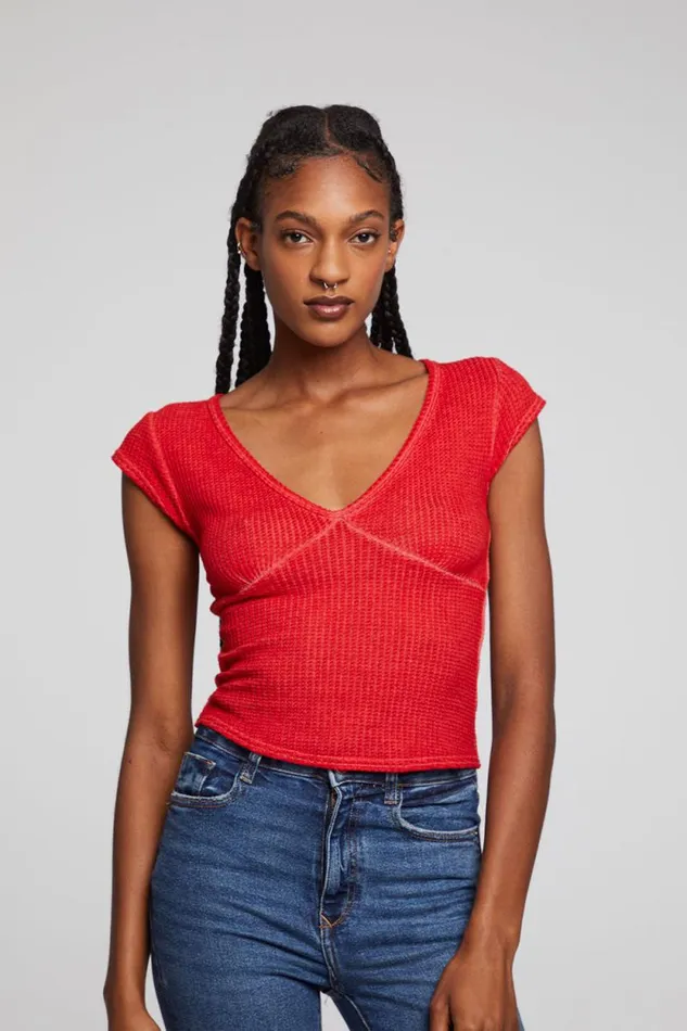 Womens Chaser Brand Tops Page Crimson Tee