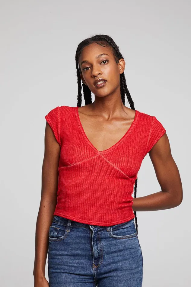 Womens Chaser Brand Tops Page Crimson Tee