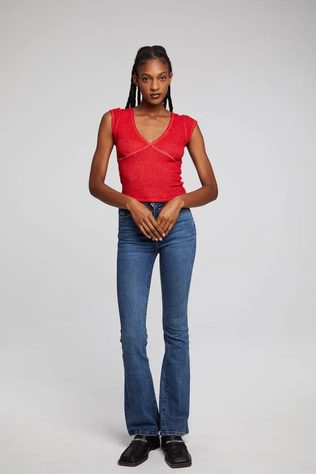 Womens Chaser Brand Tops Page Crimson Tee