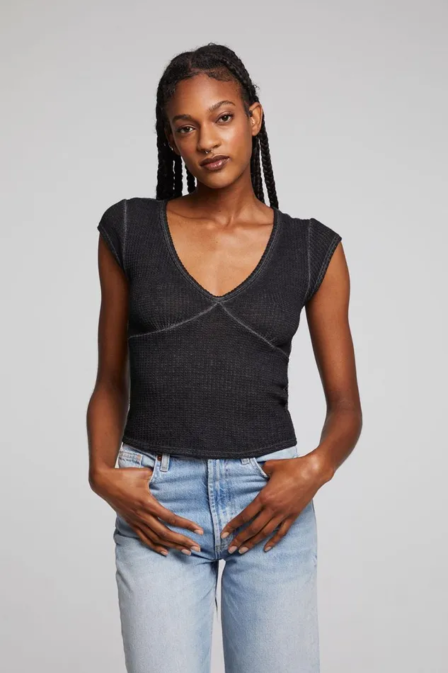 Womens Chaser Brand Tops Page Licorice Tee