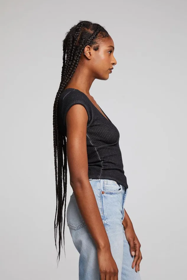 Womens Chaser Brand Tops Page Licorice Tee