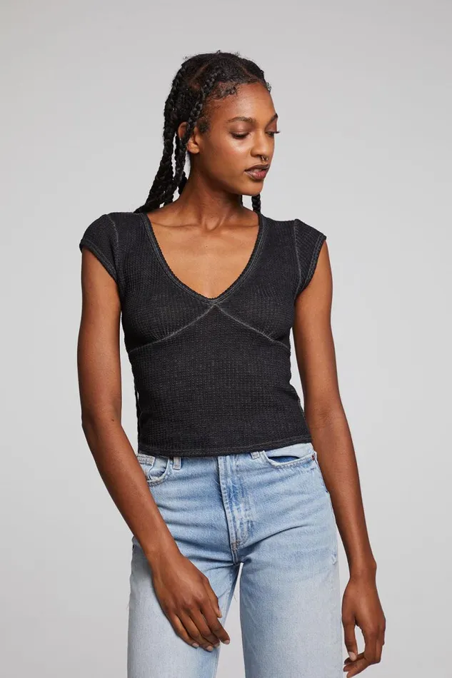 Womens Chaser Brand Tops Page Licorice Tee