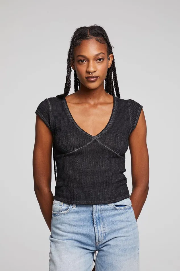 Womens Chaser Brand Tops Page Licorice Tee
