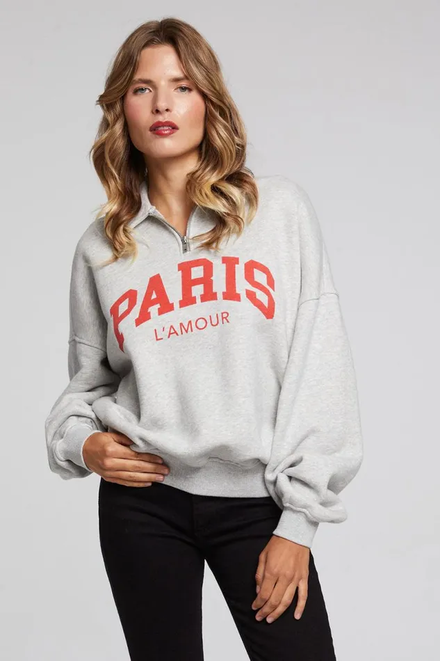 Womens Chaser Brand Tops Paris L039 Amour Pullover
