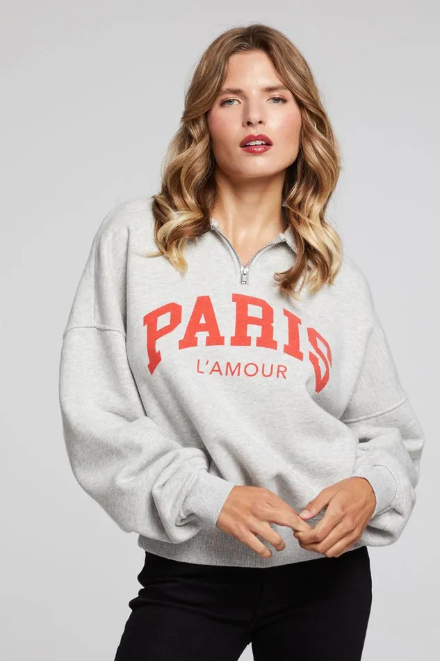 Womens Chaser Brand Tops Paris L039 Amour Pullover