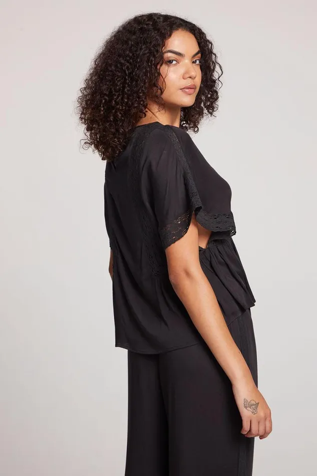 Womens Chaser Brand Tops Petal Licorice Short Sleeve