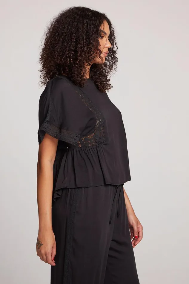 Womens Chaser Brand Tops Petal Licorice Short Sleeve