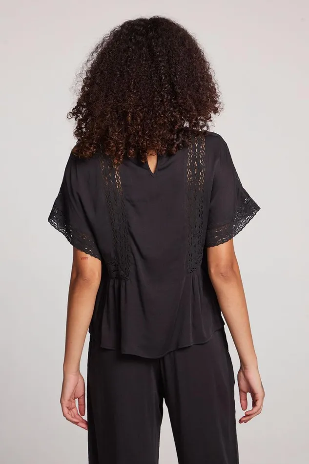Womens Chaser Brand Tops Petal Licorice Short Sleeve