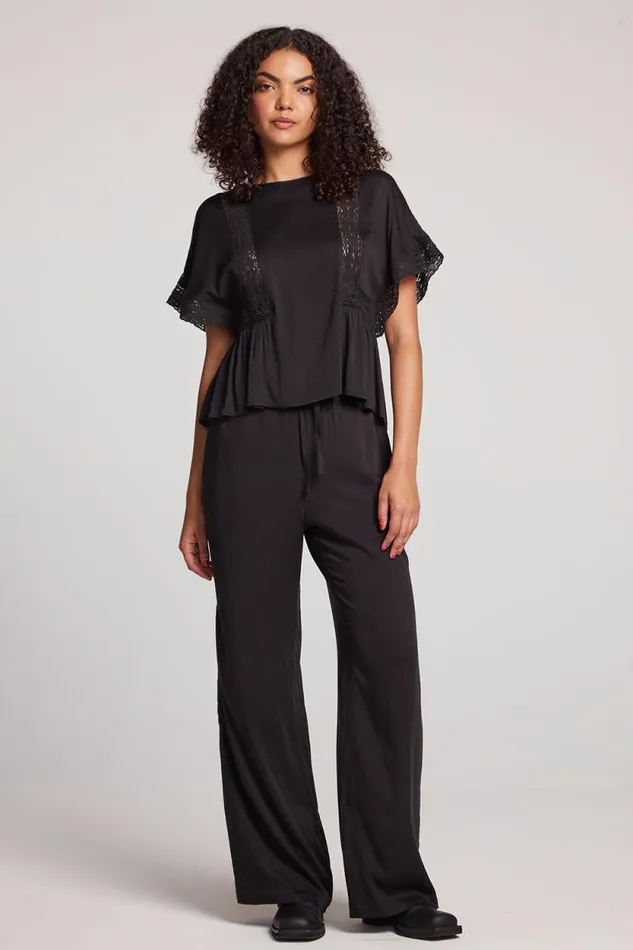 Womens Chaser Brand Tops Petal Licorice Short Sleeve