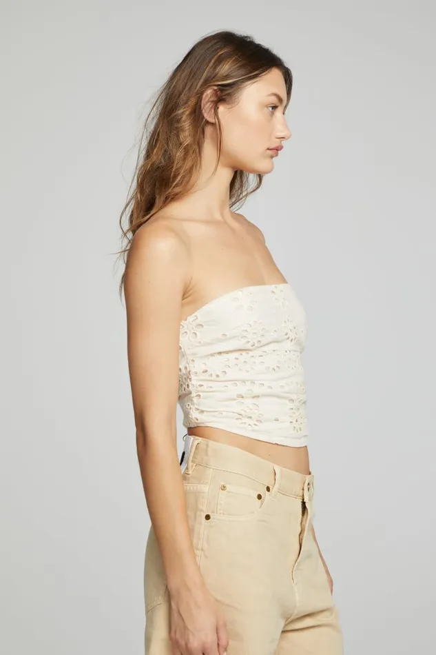 Womens Chaser Brand Tops Pier Crop Top 8211 Gardenia