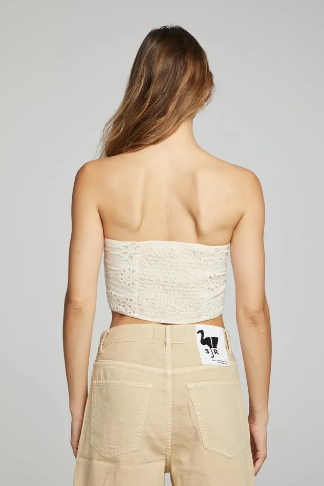 Womens Chaser Brand Tops Pier Crop Top 8211 Gardenia