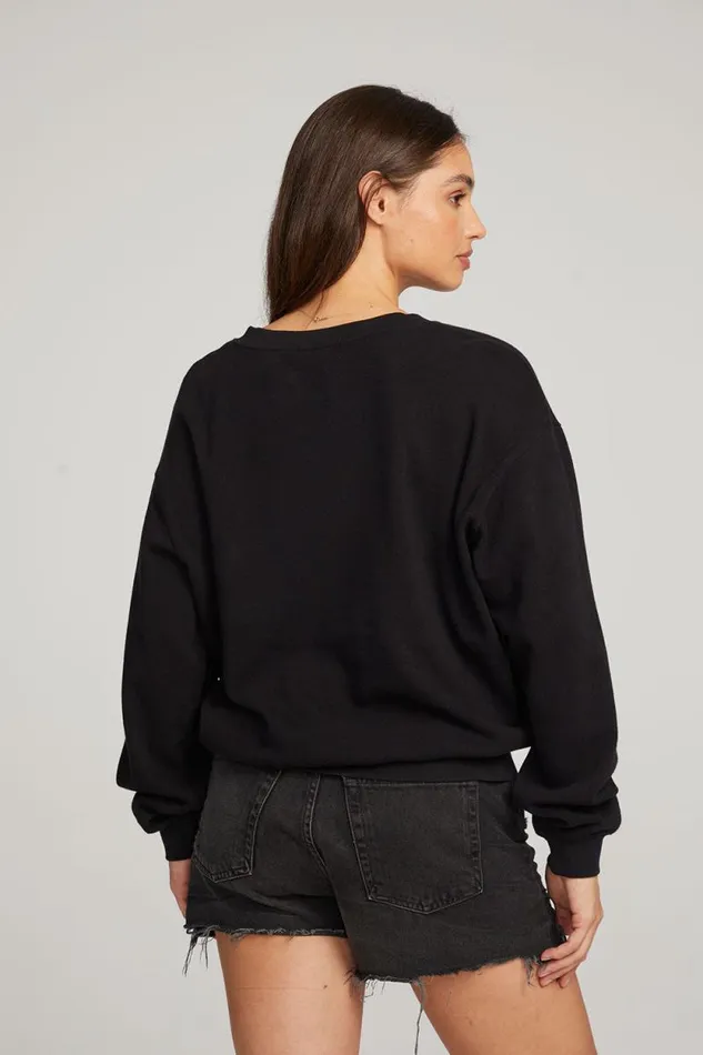 Womens Chaser Brand Tops Poppy Black Pullover