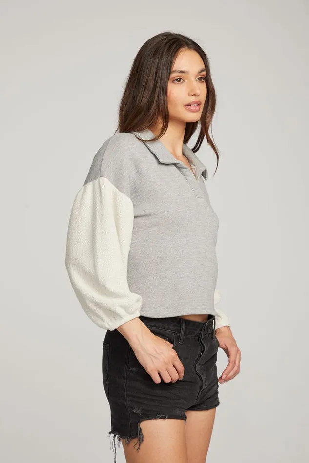 Womens Chaser Brand Tops Saratoga Heather Grey Pullover
