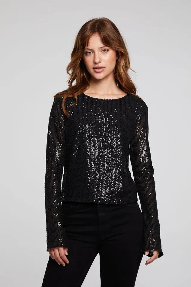 Womens Chaser Brand Tops Union Licorice Long Sleeve