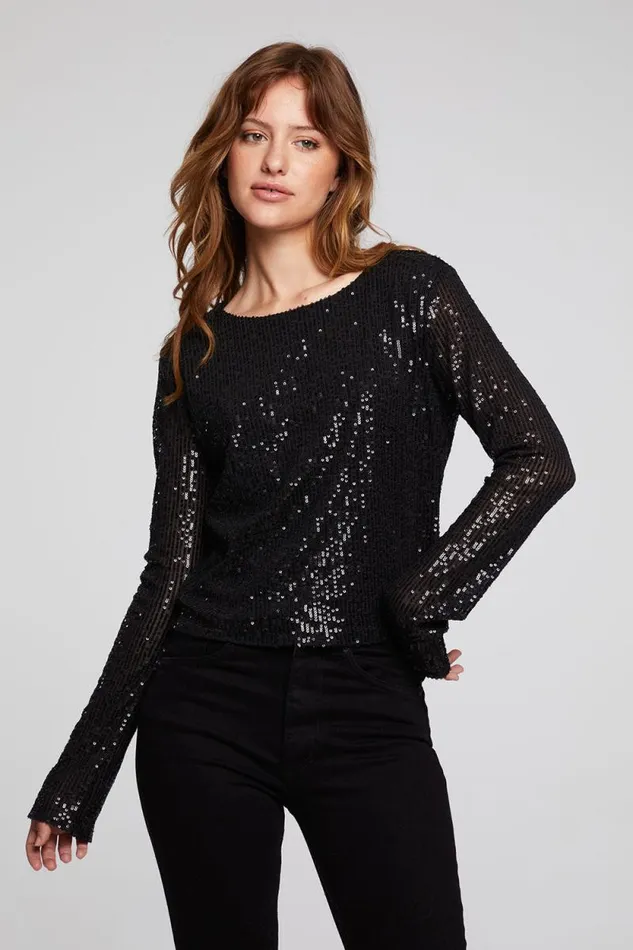 Womens Chaser Brand Tops Union Licorice Long Sleeve