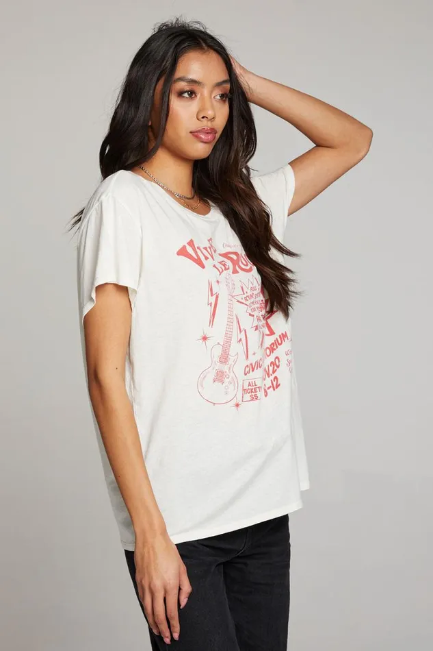 Womens Chaser Brand Tops Vive Le Rock Tee