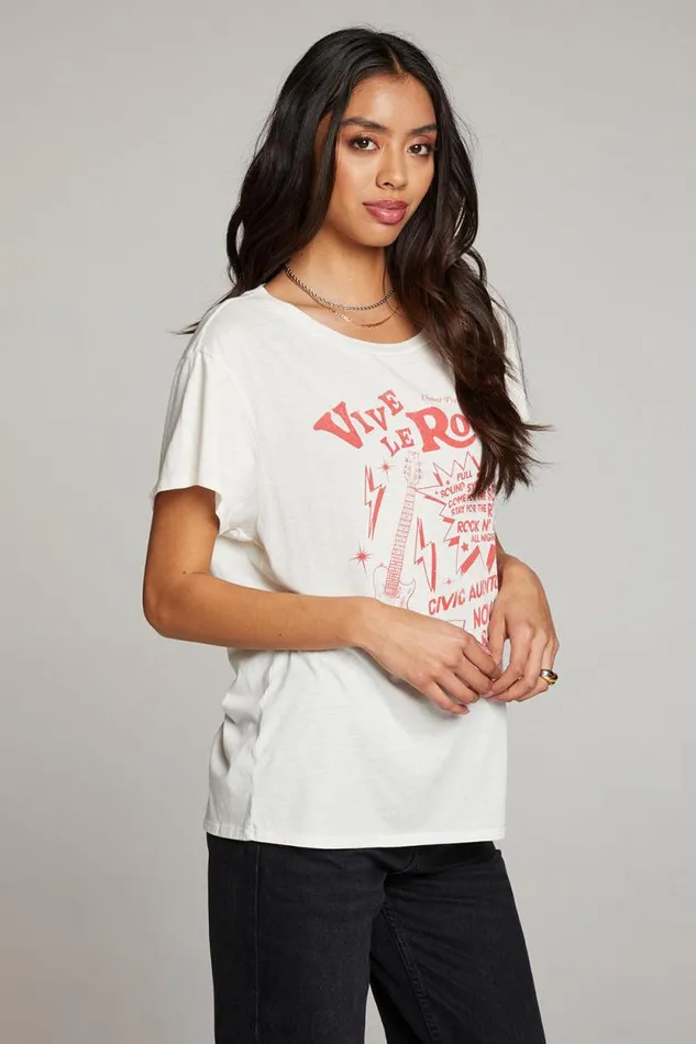 Womens Chaser Brand Tops Vive Le Rock Tee