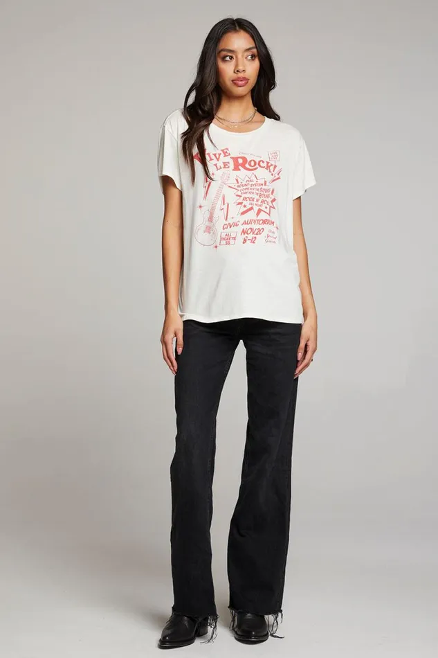 Womens Chaser Brand Tops Vive Le Rock Tee
