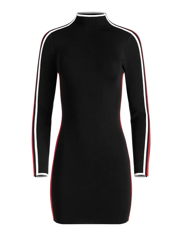 Womens Dresses Alice Olivia Toya Turtleneck Dress Blackperfect Ruby