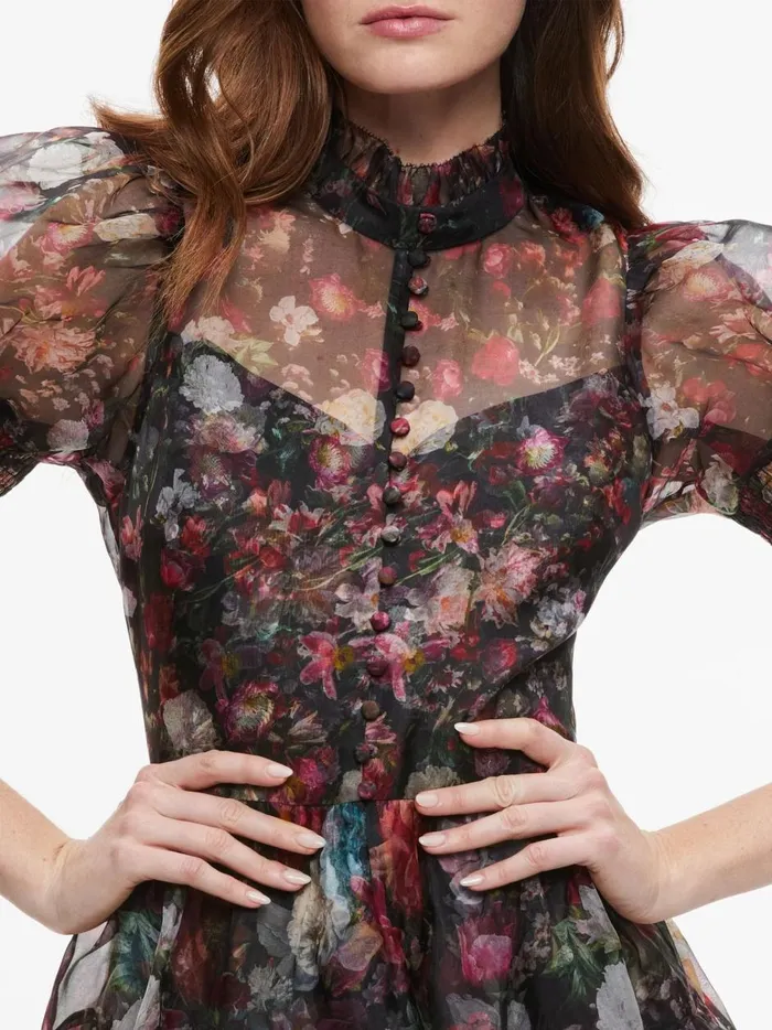 Womens Dresses Alice Olivia Vernita Puff Sleeve Mini Dress After Midnight