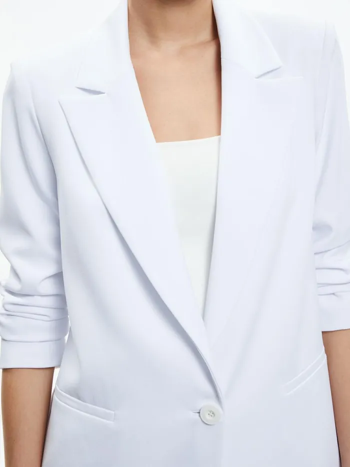 Womens Jackets Coats Alice Olivia Denny Notch Collar Boyfriend Blazer White