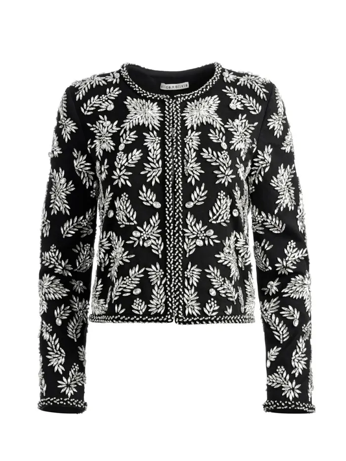 Womens Jackets Coats Alice Olivia Kidman Embellished Jacket Black