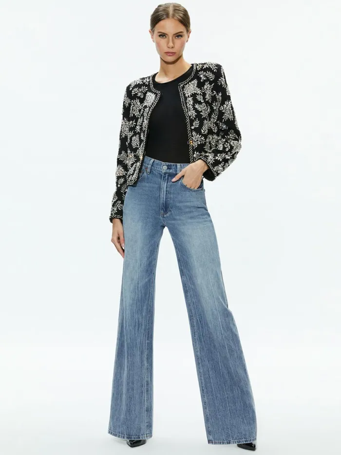 Womens Jackets Coats Alice Olivia Kidman Embellished Jacket Black