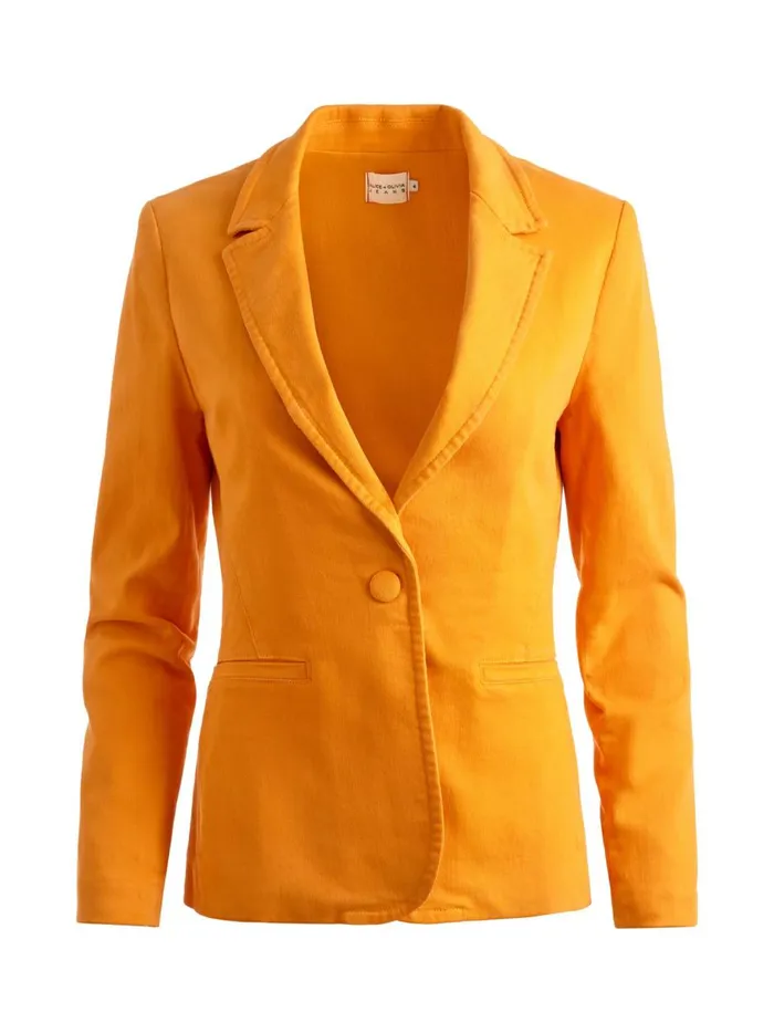 Womens Jackets Coats Alice Olivia Macey Denim Fitted Blazer Tangerine