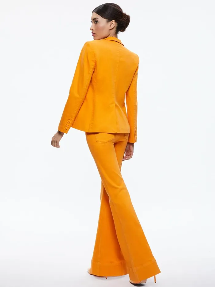Womens Jackets Coats Alice Olivia Macey Denim Fitted Blazer Tangerine