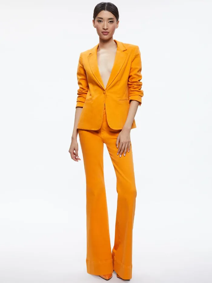 Womens Jackets Coats Alice Olivia Macey Denim Fitted Blazer Tangerine