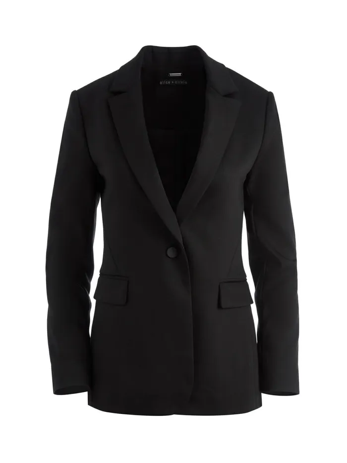 Womens Jackets Coats Alice Olivia Macey Fitted Notch Collar Blazer Black