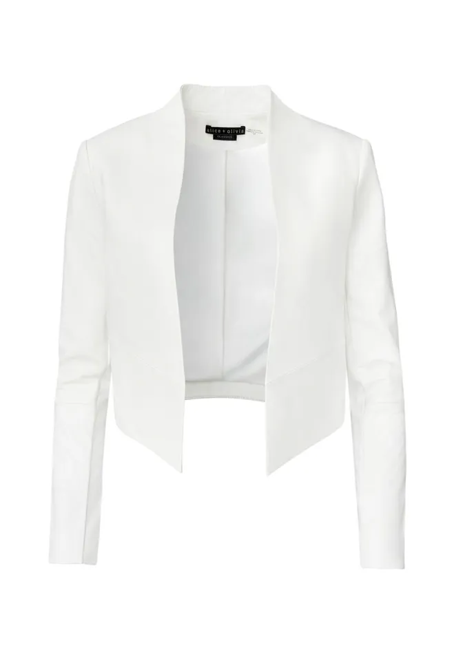 Womens Jackets Coats Alice Olivia New Harvey Leather Jacket White