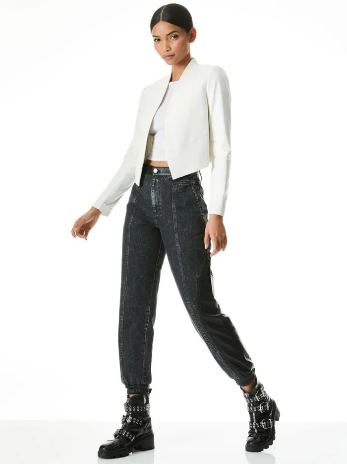 Womens Jackets Coats Alice Olivia New Harvey Leather Jacket White