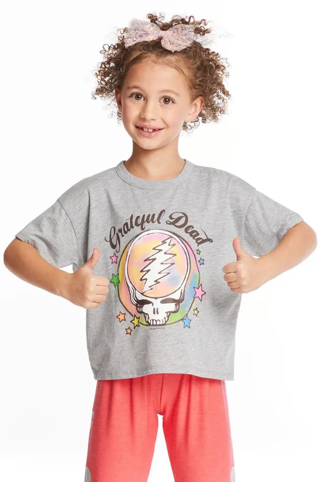 WomensKids Chaser Brand Music Grateful Dead Airbrushed Steal Your Face Girls Tee