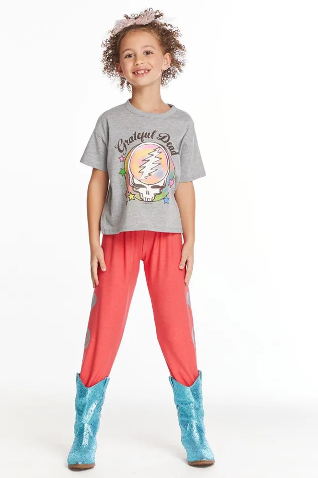 WomensKids Chaser Brand Music Grateful Dead Airbrushed Steal Your Face Girls Tee