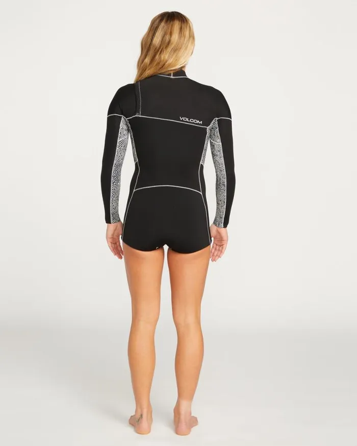 Womens Modulator 2mm Long Sleeve Chest Zip Wetsuit 8211 Black Womens Volcom Swim