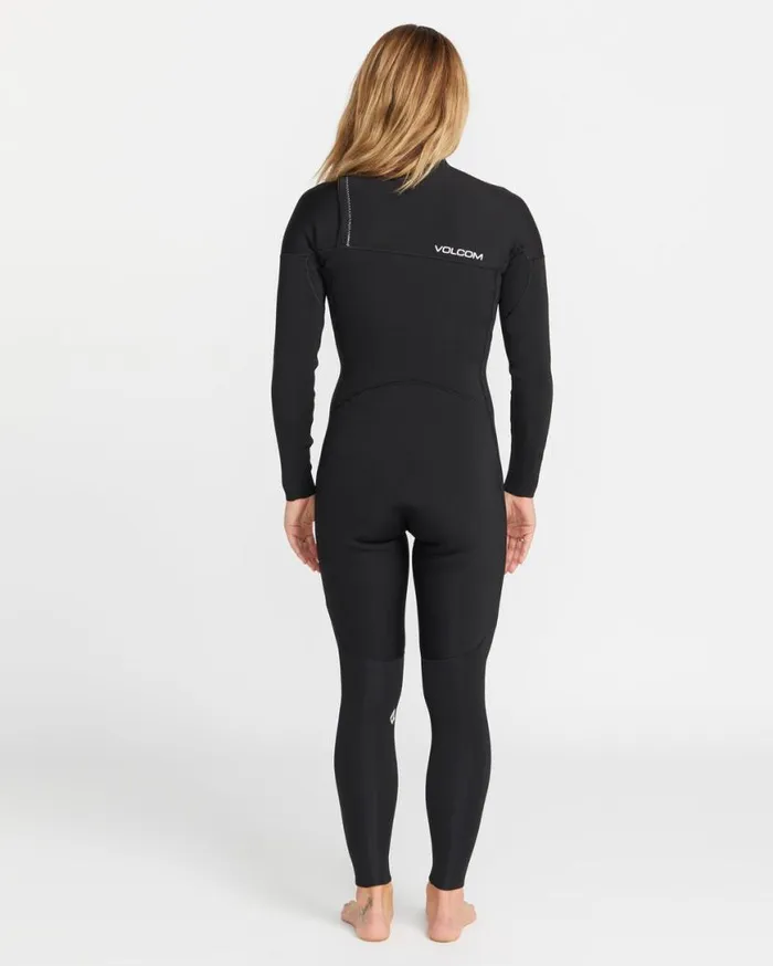 Womens Modulator 32mm Long Sleeve Chest Zip Fullsuit 8211 Black Womens Volcom Swim