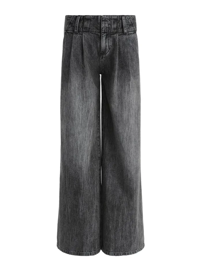 Womens Pants Alice Olivia Anders Low Rise Pleated Jean Georgia Vintage Black