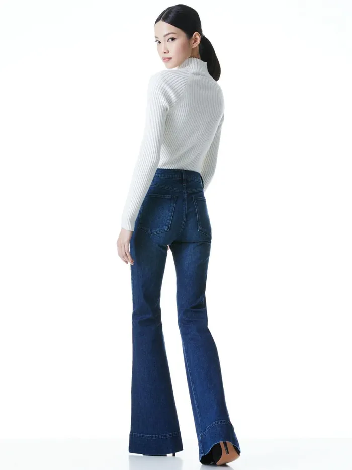 Womens Pants Alice Olivia Beautiful High Rise Bell Love Train