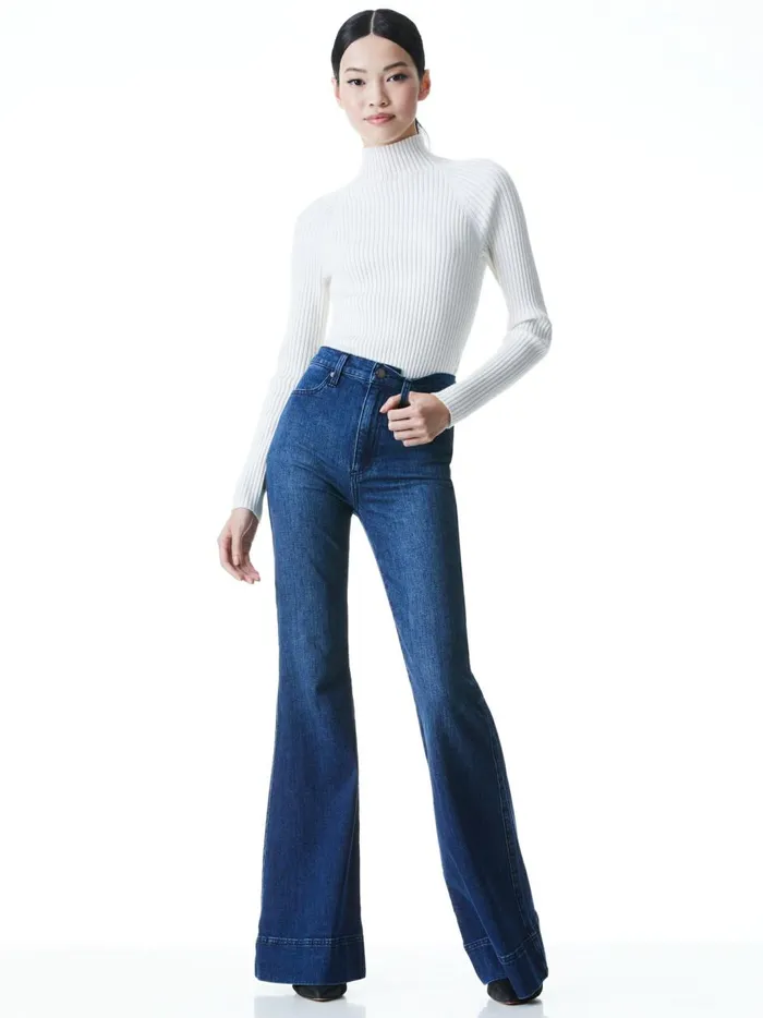 Womens Pants Alice Olivia Beautiful High Rise Bell Love Train