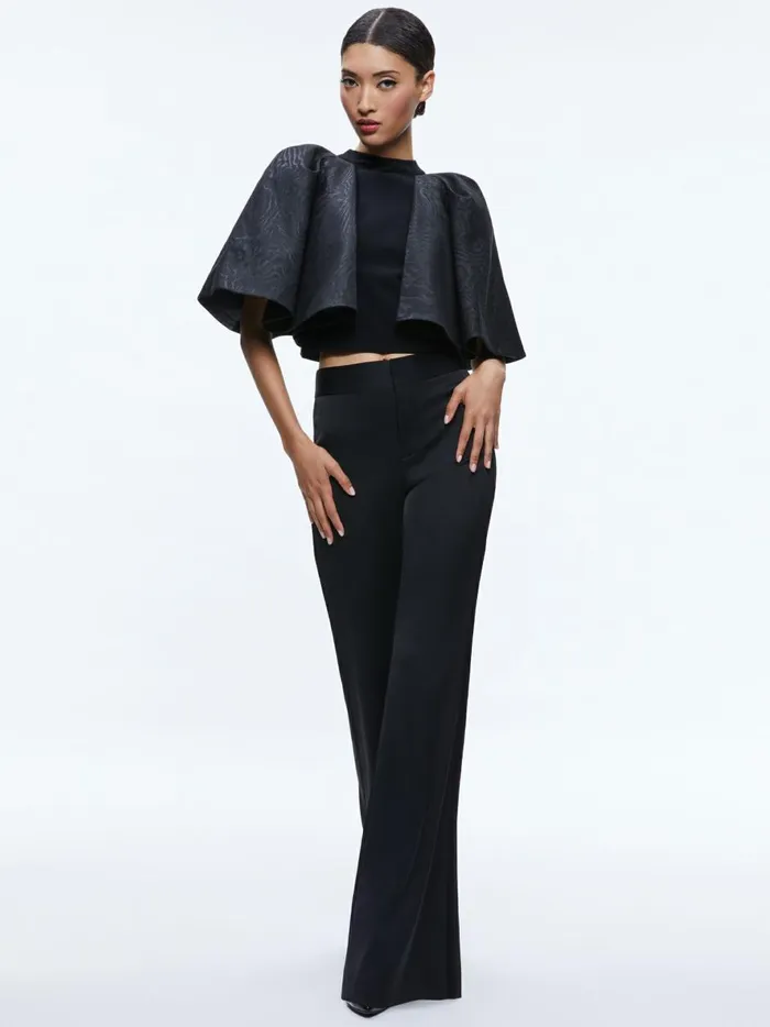 Womens Pants Alice Olivia Deanna High Rise Side Stripe Pant Black