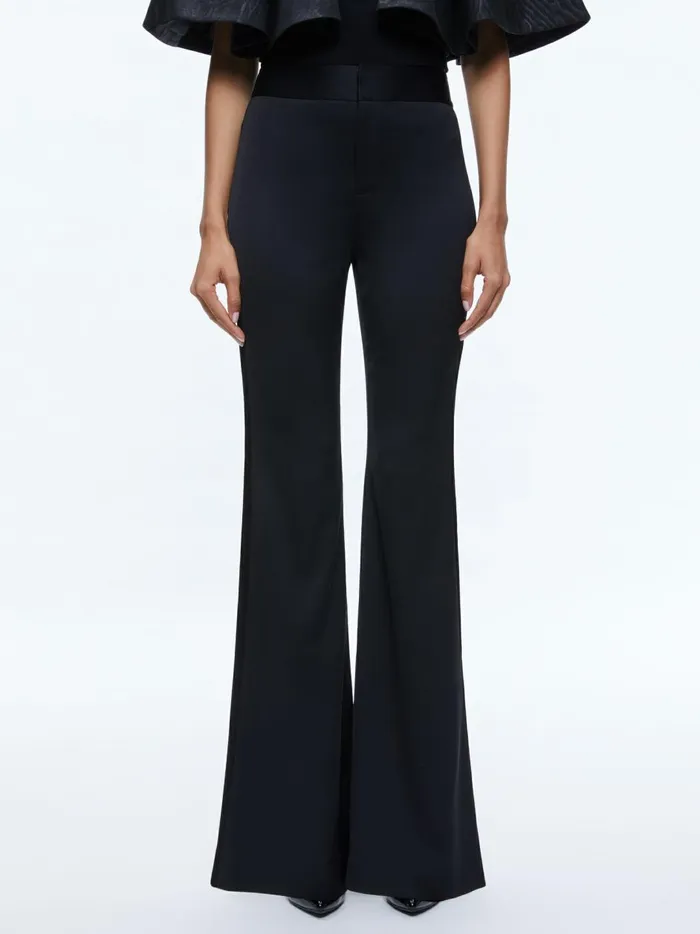 Womens Pants Alice Olivia Deanna High Rise Side Stripe Pant Black