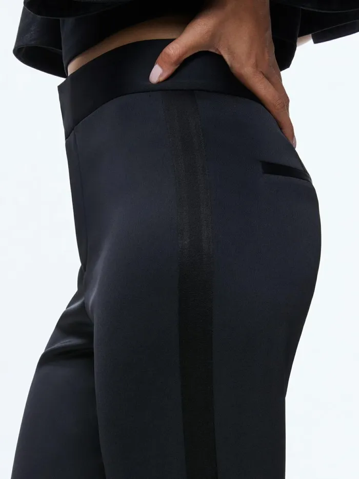Womens Pants Alice Olivia Deanna High Rise Side Stripe Pant Black