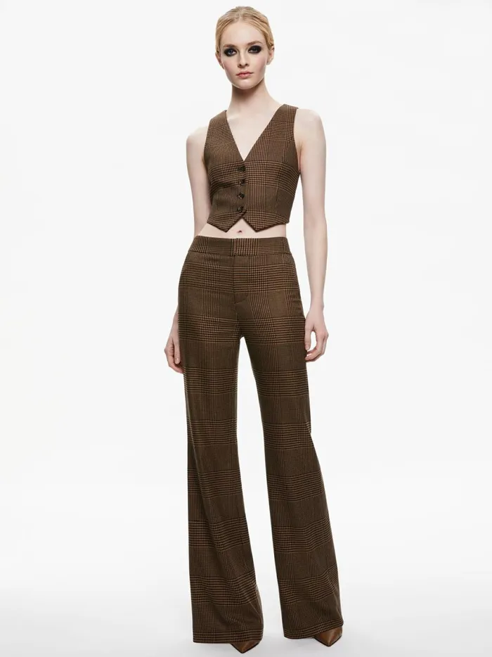 Womens Pants Alice Olivia Deanna High Waisted Bootcut Pant Camelblack