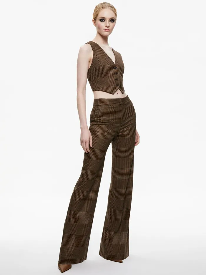 Womens Pants Alice Olivia Deanna High Waisted Bootcut Pant Camelblack